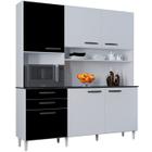 Cozinha Compacta 6 portas 186 Branco Preto POQQ