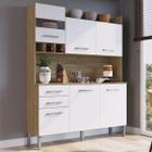 Cozinha Compacta 6 Portas 2 Gavetas Ac6200 Wood/Branco - Decibal Móveis
