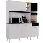 Cozinha Compacta 6 Portas 439 Branco Preto POQQ