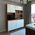 Cozinha Compacta Chloe 5 Portas 1 Gaveta Avelã/Off White Cristal - Panorama Móveis