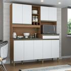 Cozinha Compacta com 9 Portas 1 Gaveta e Espaço para Micro-ondas 100% MDF Roma