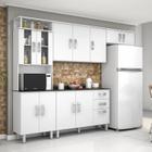 Cozinha Compacta com Balcão e Tampo 4 Peças Suíça Poliman Móveis Branco