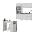 Cozinha Compacta com Bancada Americana/Mesa Veneza Multimóveis MP2211