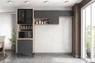 Cozinha Compacta Completa com 5 Portas 12 Prateleiras Cinza