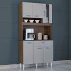 Cozinha Compacta Coral 6 Portas 1 Gaveta Castanho/Off White - Poquema