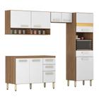 Cozinha Compacta Dama 5 Peças 99101 com Balcão Miss 93222 Amêndola Touch Branco Demóbile