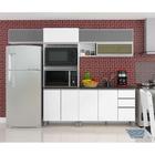 Cozinha Compacta Evidence 9 PT 2 GV Branca e Prata 275 cm