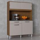 Cozinha Compacta Grazi 120 Cm 4 Portas 1 Gaveta Castanho/Off White - Poquema