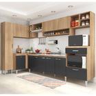 Cozinha Compacta Inova I com 11 Portas - Carvalho/Grafite