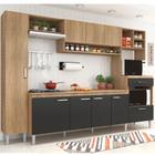 Cozinha Compacta Inova II com 9 Portas e Tampo - Carvalho/Grafite