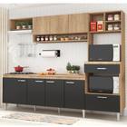 Cozinha Compacta Inova III com 8 Portas e Tampo - Carvalho/Grafite