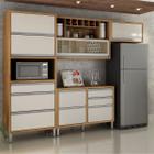 Cozinha Compacta Jade 8 Portas 3 Gavetas Carvalho/Off White - Chf