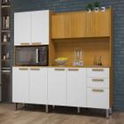 Cozinha Compacta Jean 10 Portas 2 Gavetas Cinamomo/Branco Acetinado - Chf Móveis