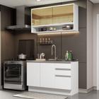 Cozinha Compacta Madesa Glamy 120002 com Armário e Balcão (Sem Tampo e Pia) Branco