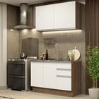 Cozinha Compacta Madesa Glamy 120003 com Armário e Balcão (Sem Tampo e Pia) - Rustic/Branco