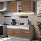 Cozinha Compacta Madesa Glamy 150001 com Armário e Balcão (Com Tampo) - Branco/Rustic
