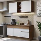 Cozinha Compacta Madesa Glamy 150001 com Armário e Balcão (Com Tampo) - Rustic/Branco