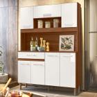 Cozinha Compacta Magazin 7 Portas 1 Gaveta Avelã/Off White Cristal - Nicioli