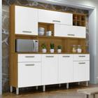 Cozinha Compacta Master 7 Portas e 2 Gavetas 218 cm Freijó/Branco Móveis Nesher