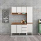 Cozinha Compacta Modulada com Balcão Paneleiro Sabrina 160x202 Cm 4 Peças MDP Branco MENU - Menu Móveis