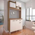 Cozinha Compacta Yasmin 4 Portas 1 Gaveta Amêndoa/Off White - Móveis Sul