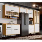 Cozinha Completa 100% Mdf 6 Peças 12 Portas 4 Gavetas e Vidro 354cm Vicenza Espresso Móveis