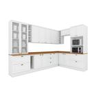 Cozinha Completa Americana 14 Peças (4 Armários + 2 Paneleiros + 4 Balcões + 4 Complementos) C5P58 Branco - Henn