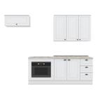 Cozinha Completa Americana 4 Peças com Balcão Forno de Embutir Branco e Tampo Cooktop - Móveis Henn