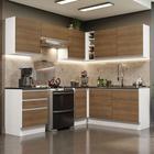 Cozinha Completa de Canto 100% MDF Madesa Acordes 409001 com Armário e Balcão - Branco/Rustic