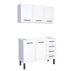 Cozinha Completa Gabinete Para Pia 120 e Armário Aéreo Juno/Apolo 4 Gavetas Cozimax Branco