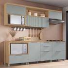 Cozinha Completa Marquesa 5 Portas 5 Gavetas Ripado 100% Mdf Nature/Verde - Nesher