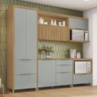 Cozinha Completa Marquesa 5 Portas 6 Gavetas 100% Mdf Nature/Verde - Nesher