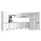 Cozinha Completa Modulada de Canto Athena 10 Módulos Branco