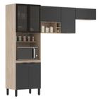 Cozinha Completa Modular Firenze 3 Peças Composição 7 Avena Touch Grafito FI0007 Demóbile