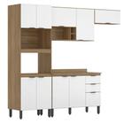 Cozinha Completa Modular Firenze 5 Peças Composição 3 Amêndola Touch Branco FI0003 Demóbile