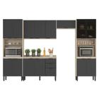 Cozinha Completa Modular Firenze 6 Peças Composição 5 Avena Touch Grafito FI0005 Demóbile