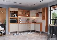 Cozinha completa predilleta rafa modulada 8 pecas 451cm 16 portas 2 gavetas com tampo noce off