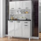 Cozinha de Aço Compacta Rubi 6 Portas 1 Gaveta Smart Branco - Telasul