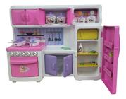 Cozinha de Brinquedo Infantil Rosa Fashion - Completa