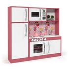 Cozinha Infantil com Refrigerador Diana em MDF Branco Rosa - Ofertamo