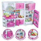 Cozinha infantil grande maxi house rosa com fogão geladeira panelinhas e acessorios