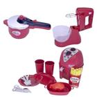 Cozinha Infantil Menino Air Fryer Vermelho Brinquedo 14Peças