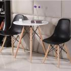 Cozinha Mesa Eiffel Branca 80cm e 02 Cadeiras Eames Pretas - J L Barigui Móveis