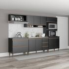 Cozinha Modulada 280 Cm Sabrina 5 Peças Preto MENU