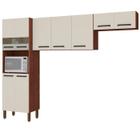 Cozinha Modulada 3 Peças 250cm 2916 Nogueira Off White KTP