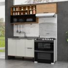 Cozinha Modulada 3 Peças Mdf com Aéreo 1200cm Porta de Vidro Basculante Toscana - MX Móveis