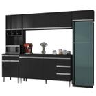 Cozinha Modulada 5 Peças 281 cm Andreia Preto REAJL - REAJL Moveis