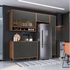 Cozinha Modulada Compacta com 4 Peças 6 Portas e Vidro Reflecta 100% MDF Vicenza