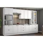 Cozinha Modulada Completa Americana 8 Peças (2 Armários + 2 Balcões + 2 Paneleiros + 2 Complementos) C8P02 Branco - Henn