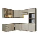 Cozinha Modulada Completa Connect 11 Peças (4 Armários + 4 Balcões + 1 Paneleiro + 2 Complementos) C11P02 Duna/Cristal - Henn